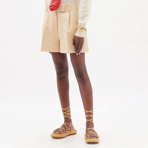 KHAITE Alba Leather Wraparound Platform Sandals in Tan - Picture 3 of 14